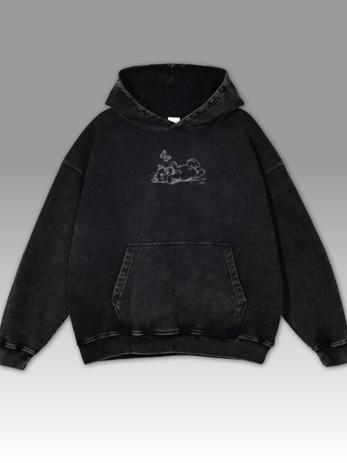 Bluza oversize z kapturem Haft Uroczy Kot